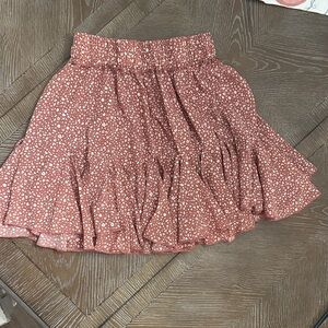 ODDY Red Floral Skater Skirt